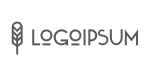 LOGO IPSUM brand logo with a stylized rocket icon to the left