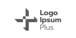 Logo Ipsum Plus brand mark: a gray geometric cross emblem with the text 'Logo Ipsum Plus' to the right.